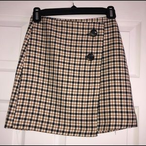 Checkered Plaid Button Skirt